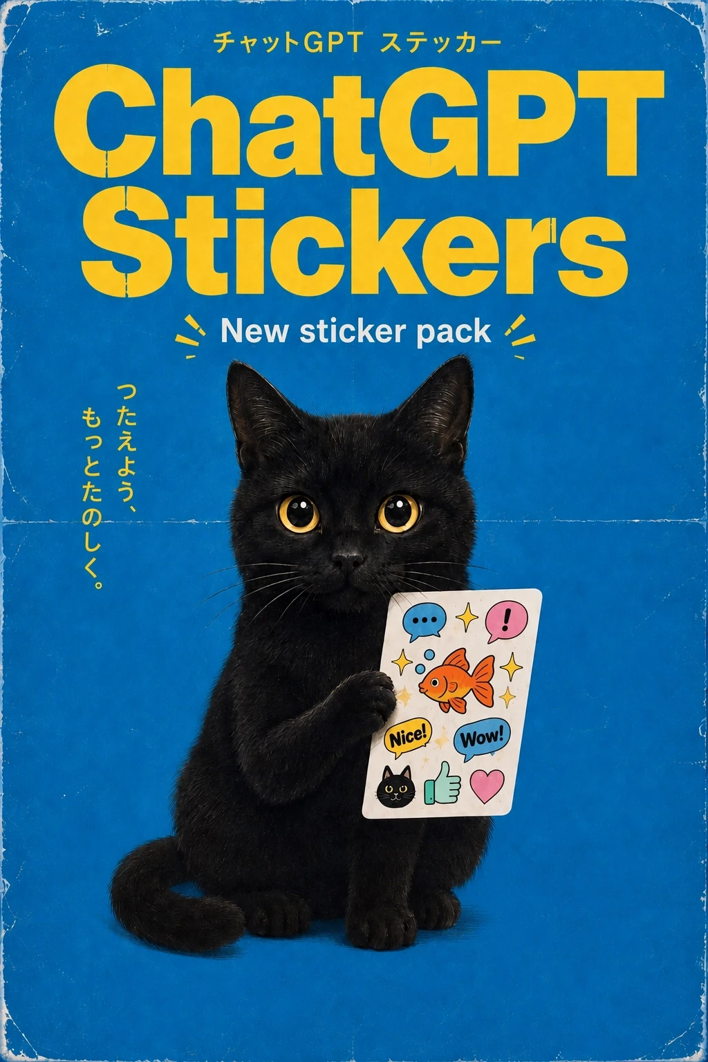 Blue vintage-style ChatGPT sticker poster