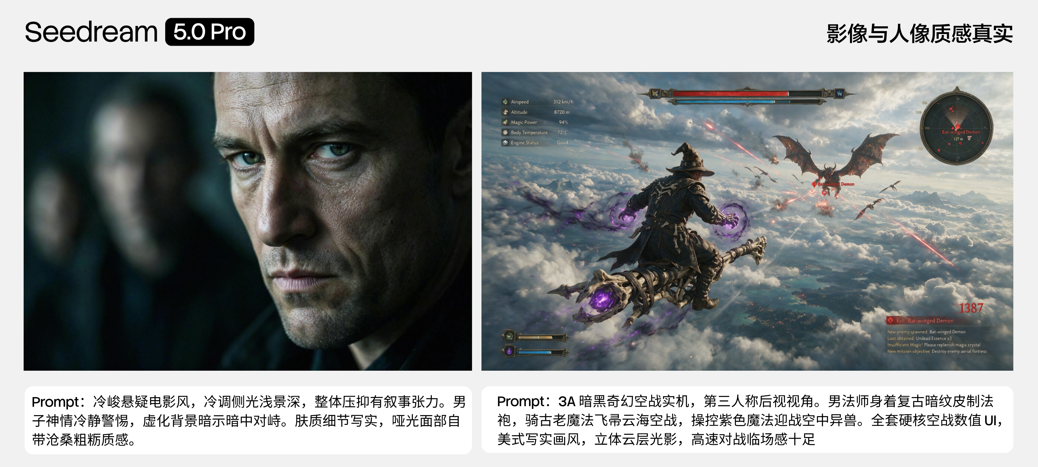 Seedream 5.0 Pro portrait quality example: realistic skin texture and AAA character